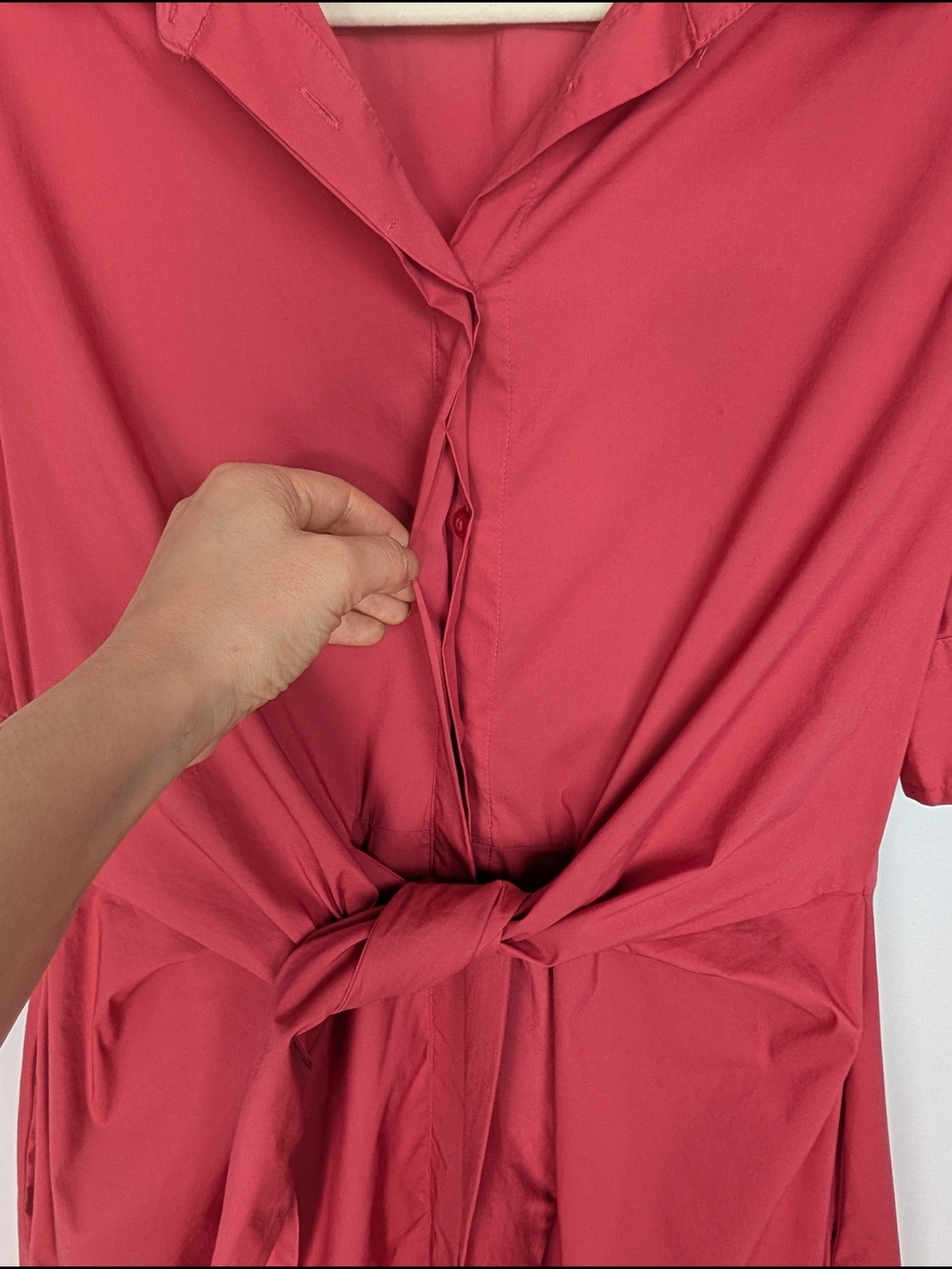 Ralph Lauren Button-Front Shirt Dress in Coral Pink - Picture 6 of 9